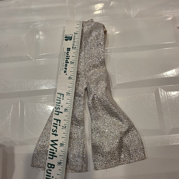Vintage Barbie Clone Silver Brocade Jumpsuit, Jumpsuit Only Fab Lu Wendy - Picture 5 of 5